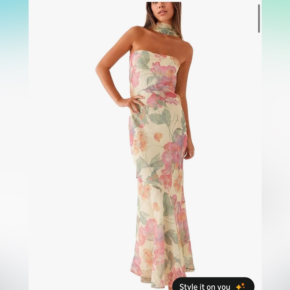 Floral dress with scarf